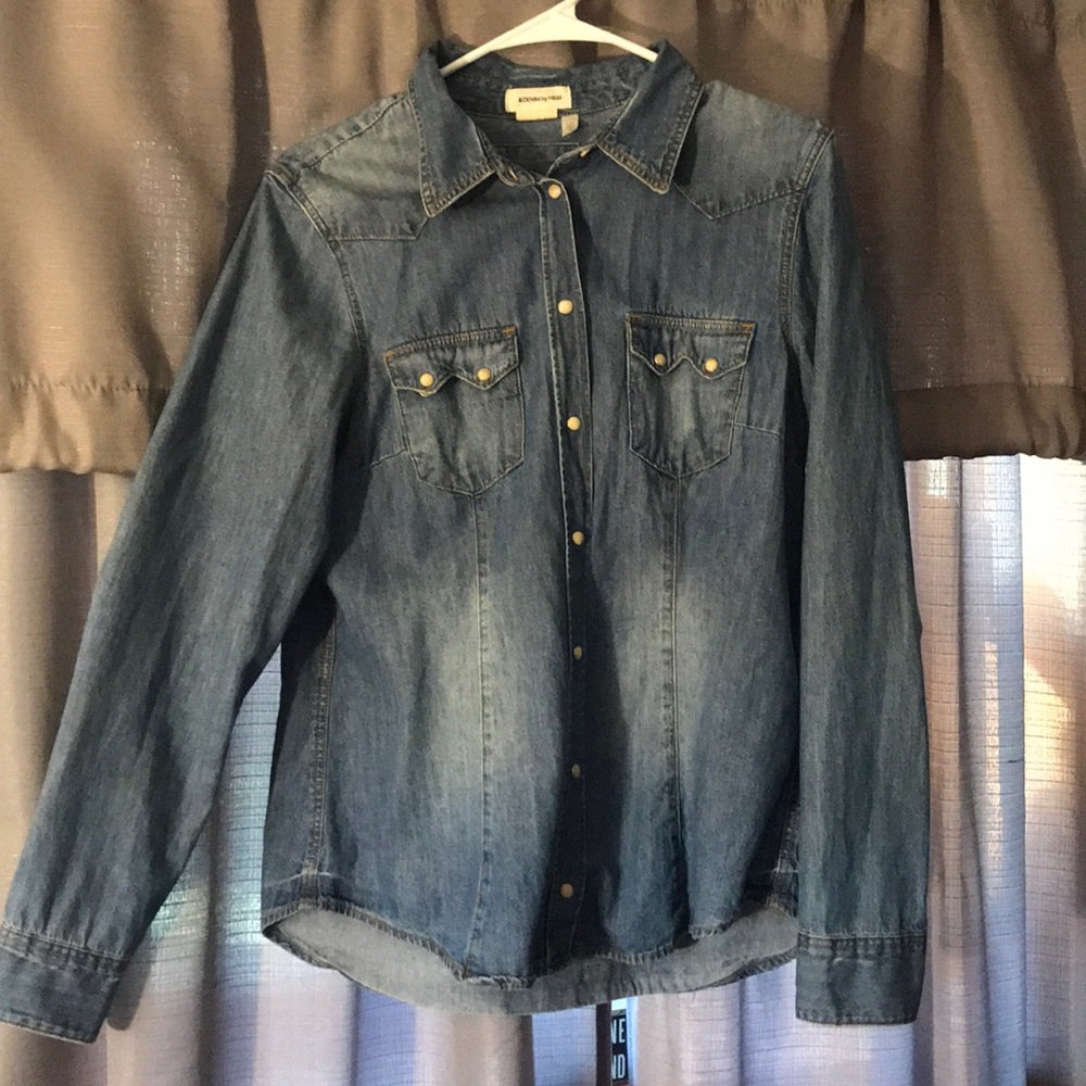 Denim button down